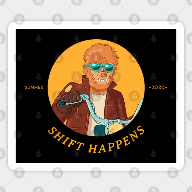 Shift Happens Biker Werewolf Magnet by Figmenter